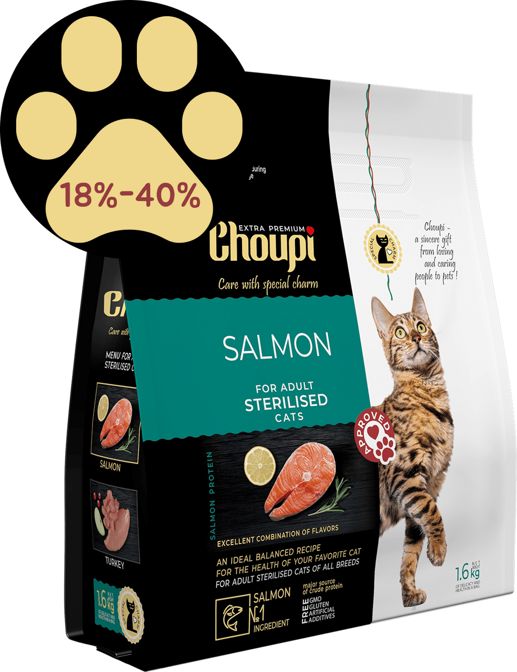 🎁 Dry food for sterilised cats - Salmon (100% off)